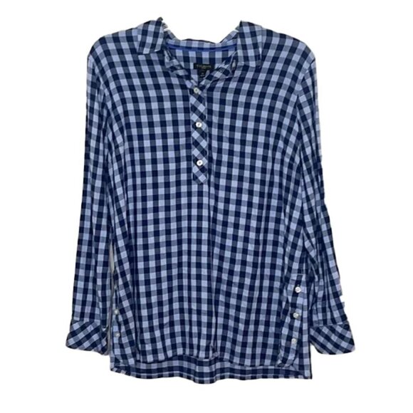 ❤️ 🆕 TALBOTS Gingham Popover Tunic Side buttons M - Picture 9 of 13